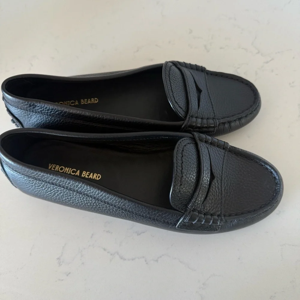 Veronica Beard Jia Driving Loafers | Black Leather | Size 6 | NWOB